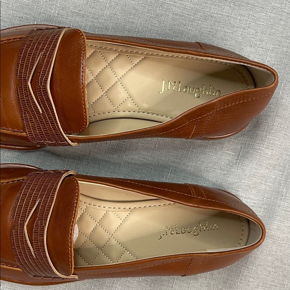 J McLaughlin Brown Leather Flats Loafers Women’s Size 7 Concetta Classic Style - Picture 6 of 16